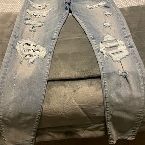 Amiri light blue bones denim
